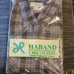 Haband Men's Gray Plaid Shirt